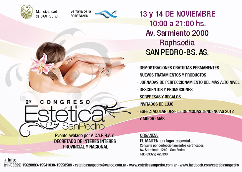 2° Congreso Estética // San Pedro - 13 y 14 de Noviembre de 10 a 21 hs.